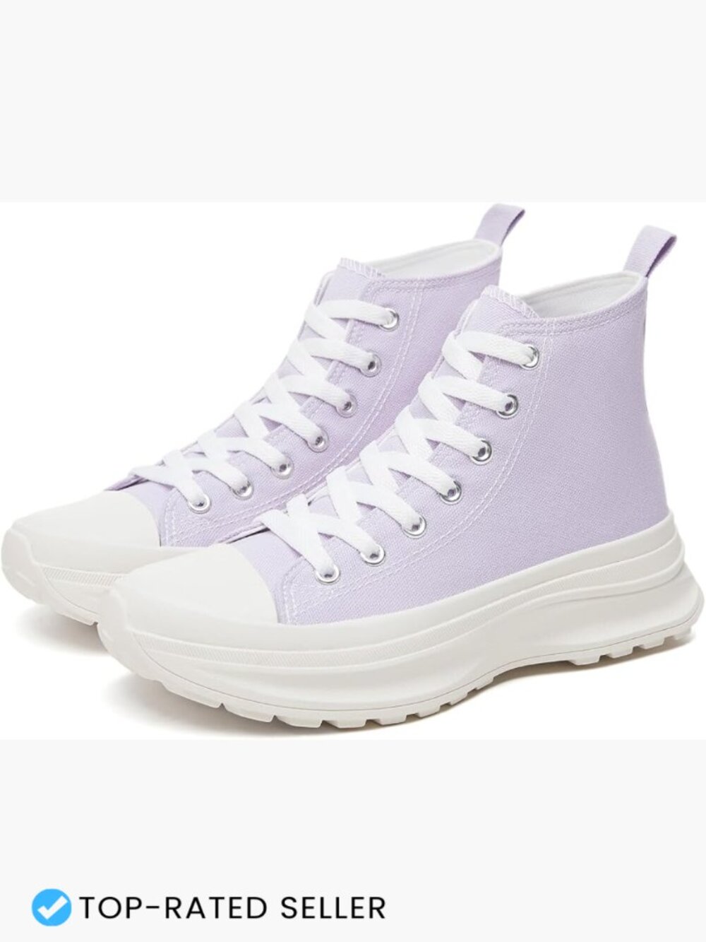Womens High Top Platform Sneakers Casual Lace Up Canvas Shoes Round Toe